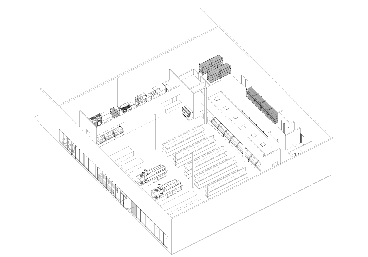 Union Rd. Store Build-Out — Axonometric